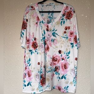 V-Neck Floral Blouse